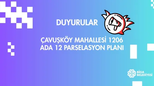 ÇAVUŞKÖY MAHALLESİ 1206 ADA 12 PARSELASYON PLANI