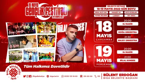 Biga Belediyesi, 19 Mayıs Gençlik Festivali Düzenliyor